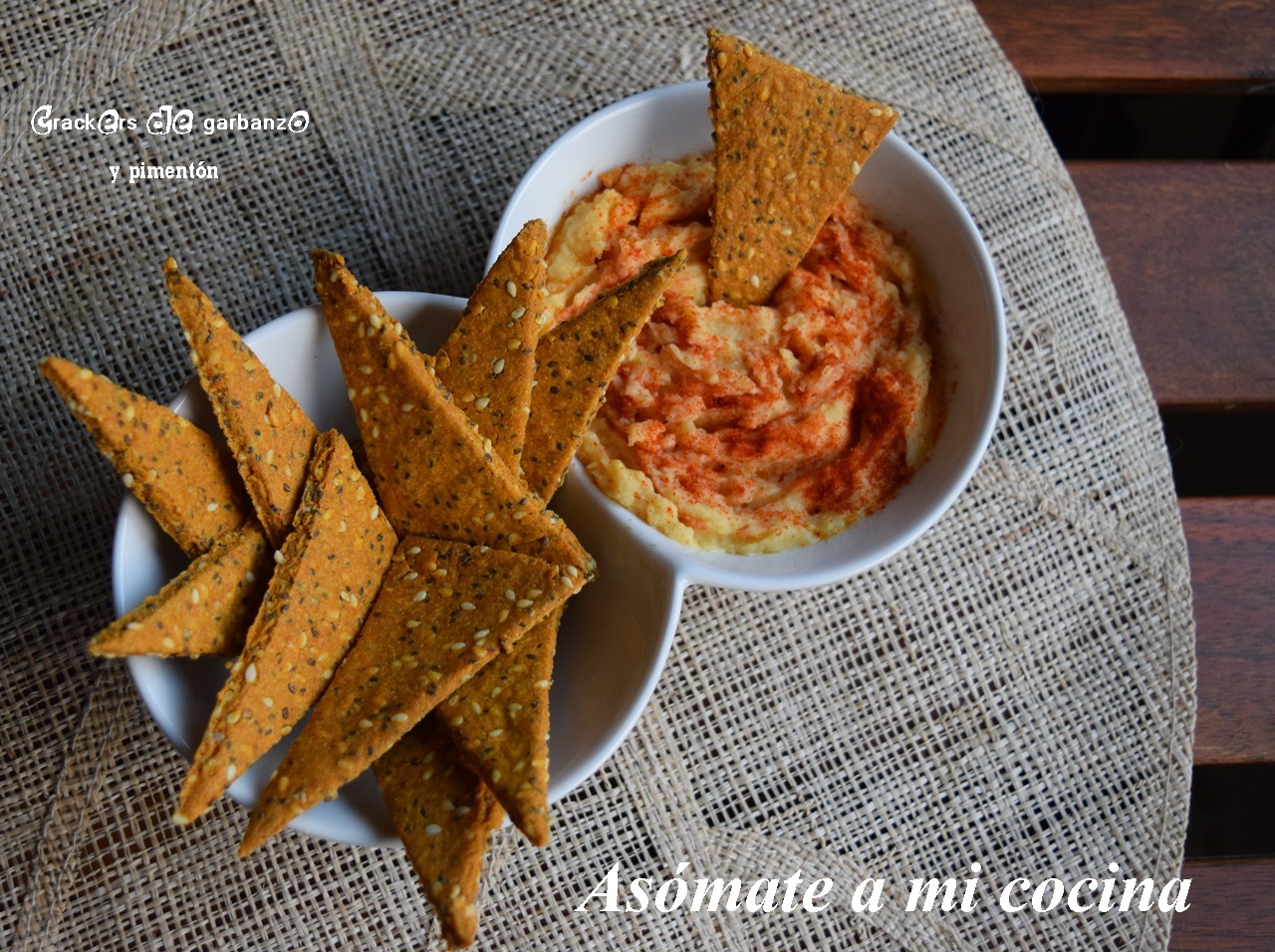 Receta Crackers de garbanzo y pimentónReto Asaltablogs Mis