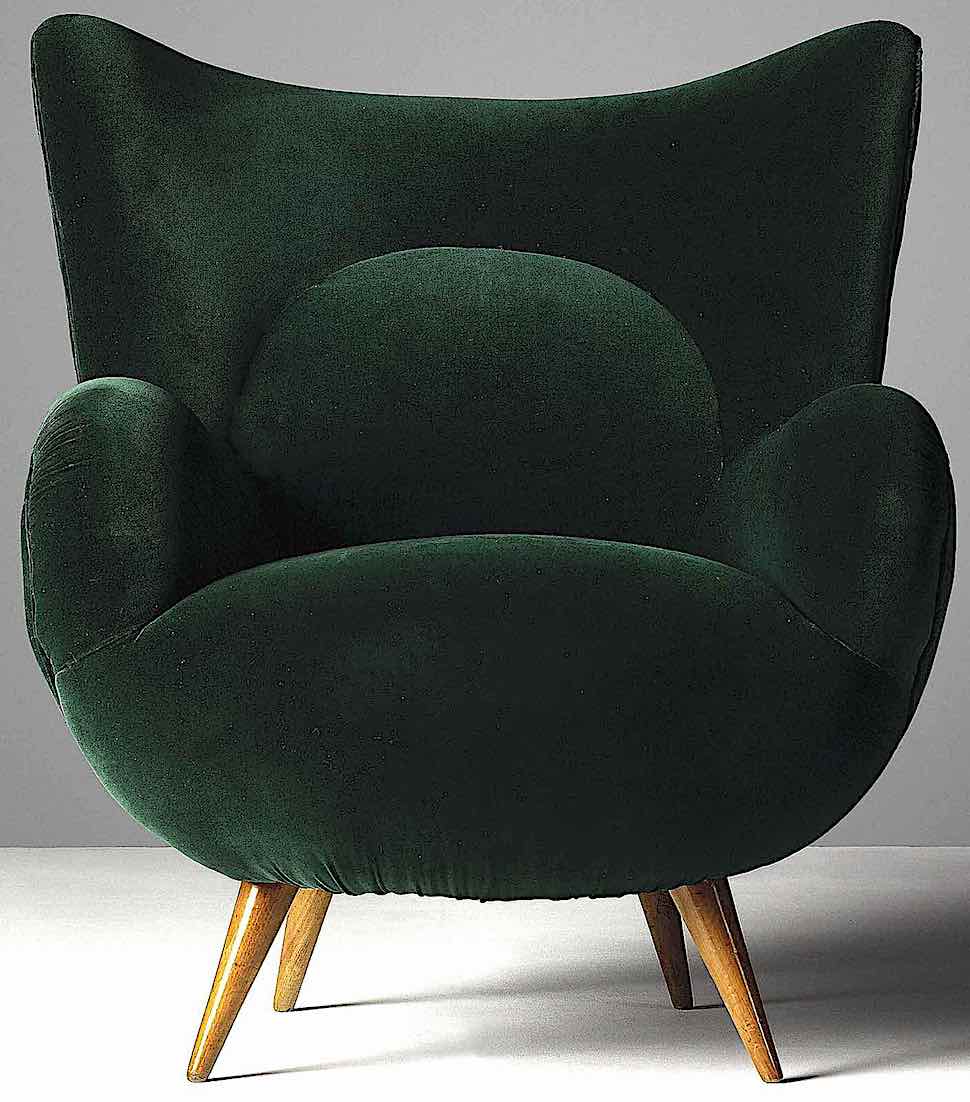 1952 Carlo Mollino chair a 1952 Carlo Mollino chair in green