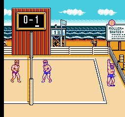 A practice match at the beach