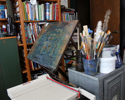easel in artist studio