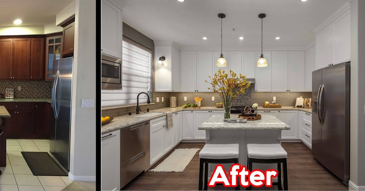 Before And After Open Townhouse Kitchen Remodel in San Francisco