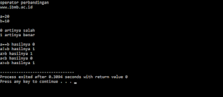 Program Operator Perbandingan Menggunakan Dev C++