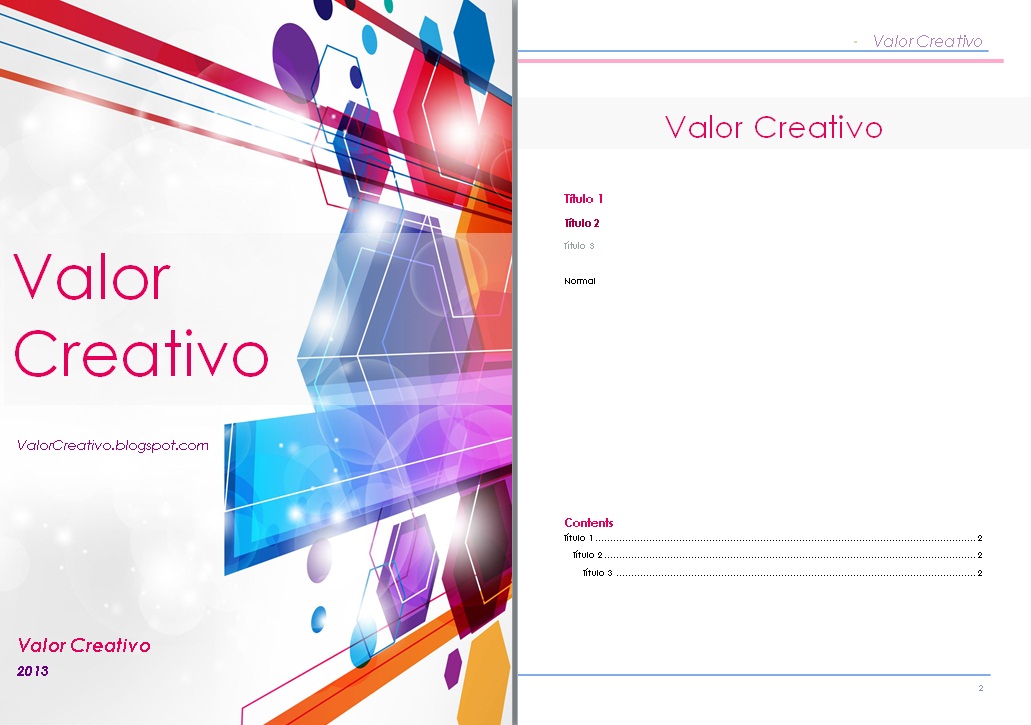 Valor Creativo Plantilla Word 2003 2007 Y 2010 Septiembre 2013