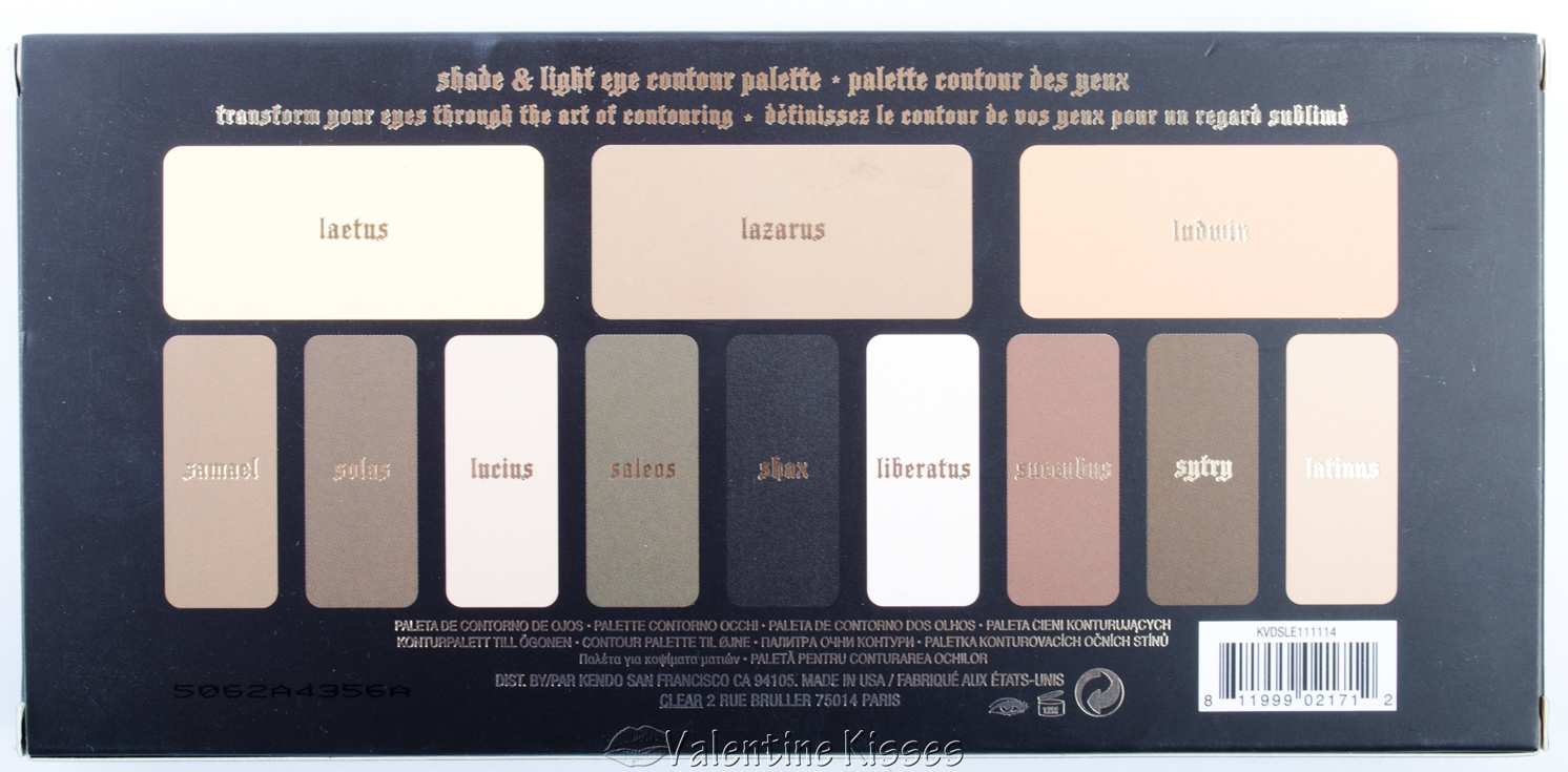 Valentine Kisses: Kat Von D Shade & Light Eye Contour Palette swatches, review