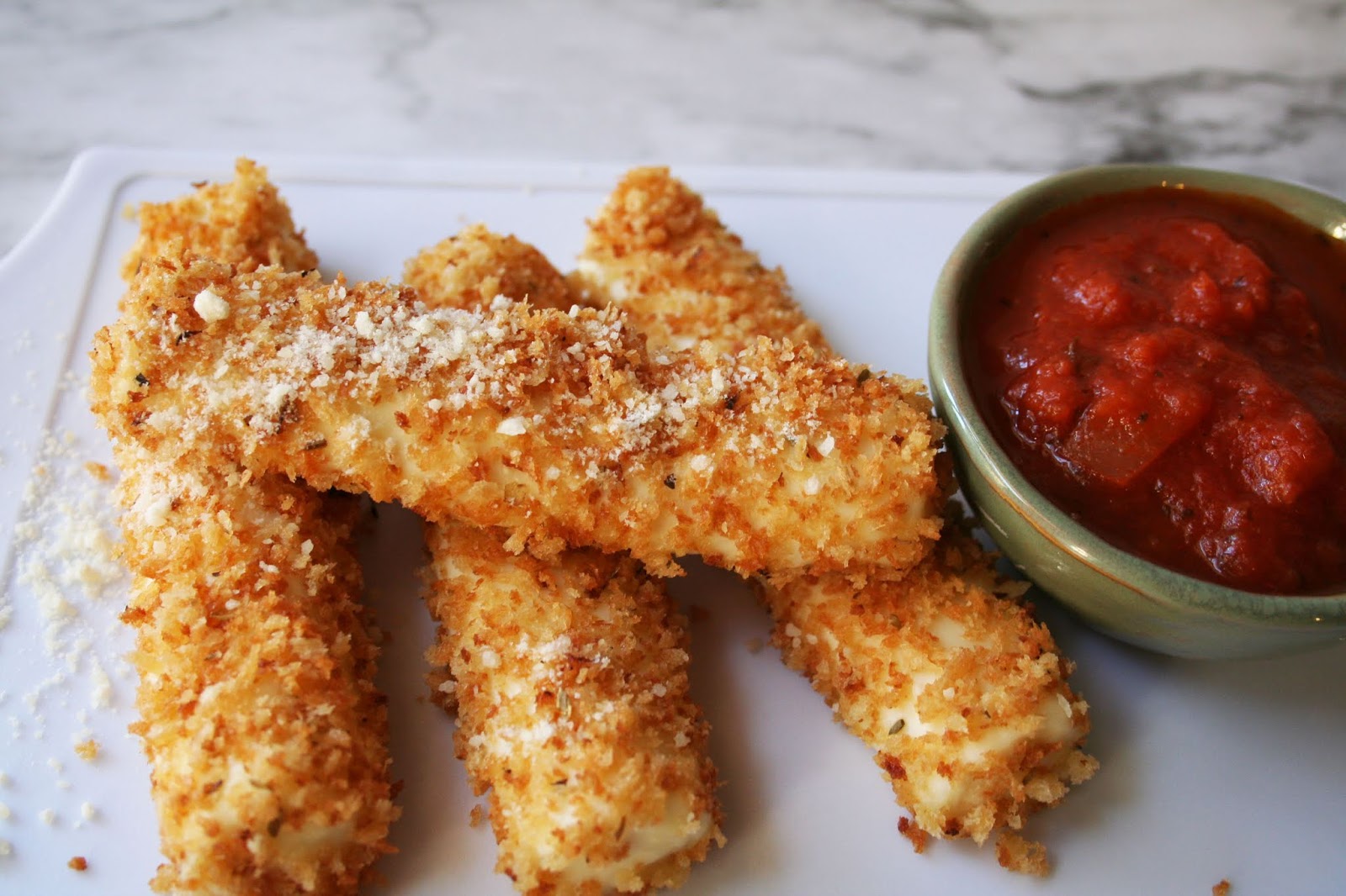 Baked Mozzarella Sticks Batter in the Bowl