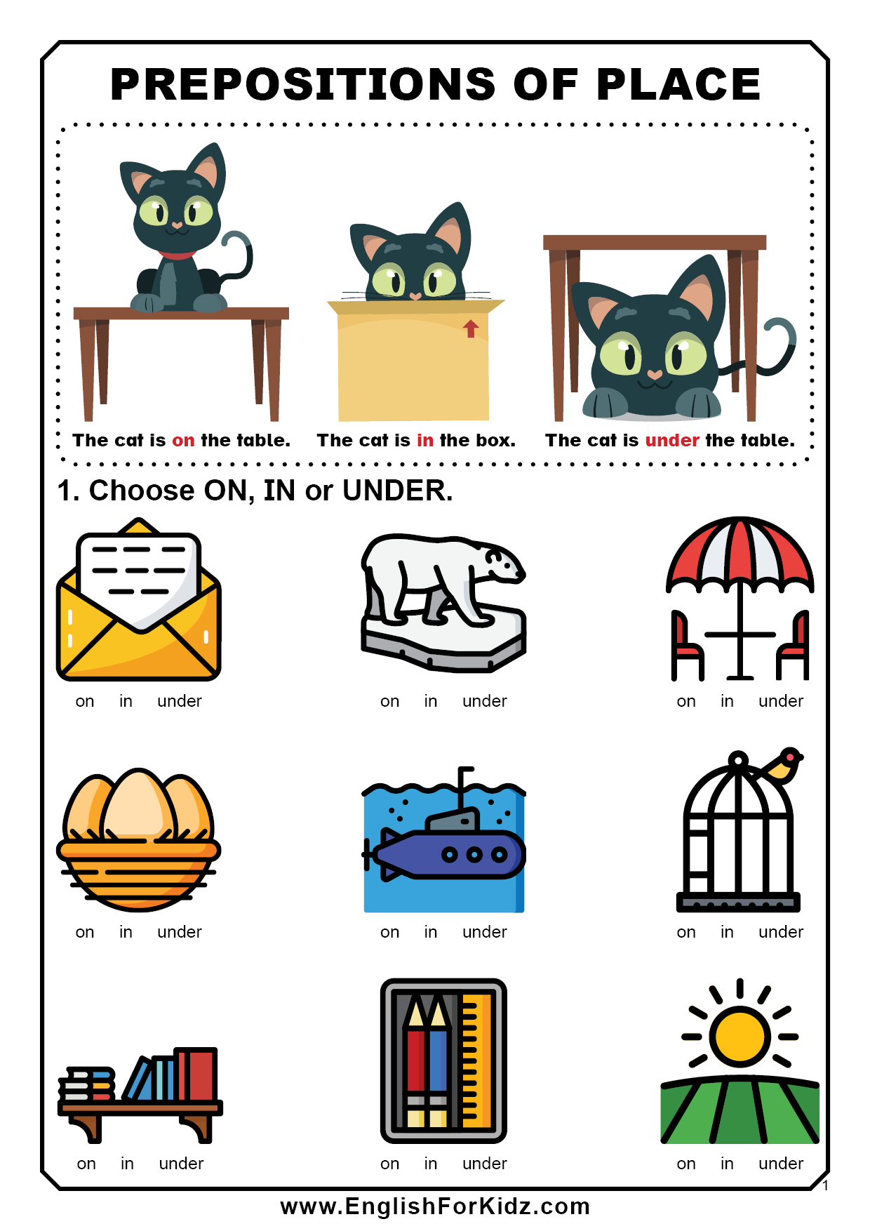 Prepositions Worksheets Prepositions Worksheets