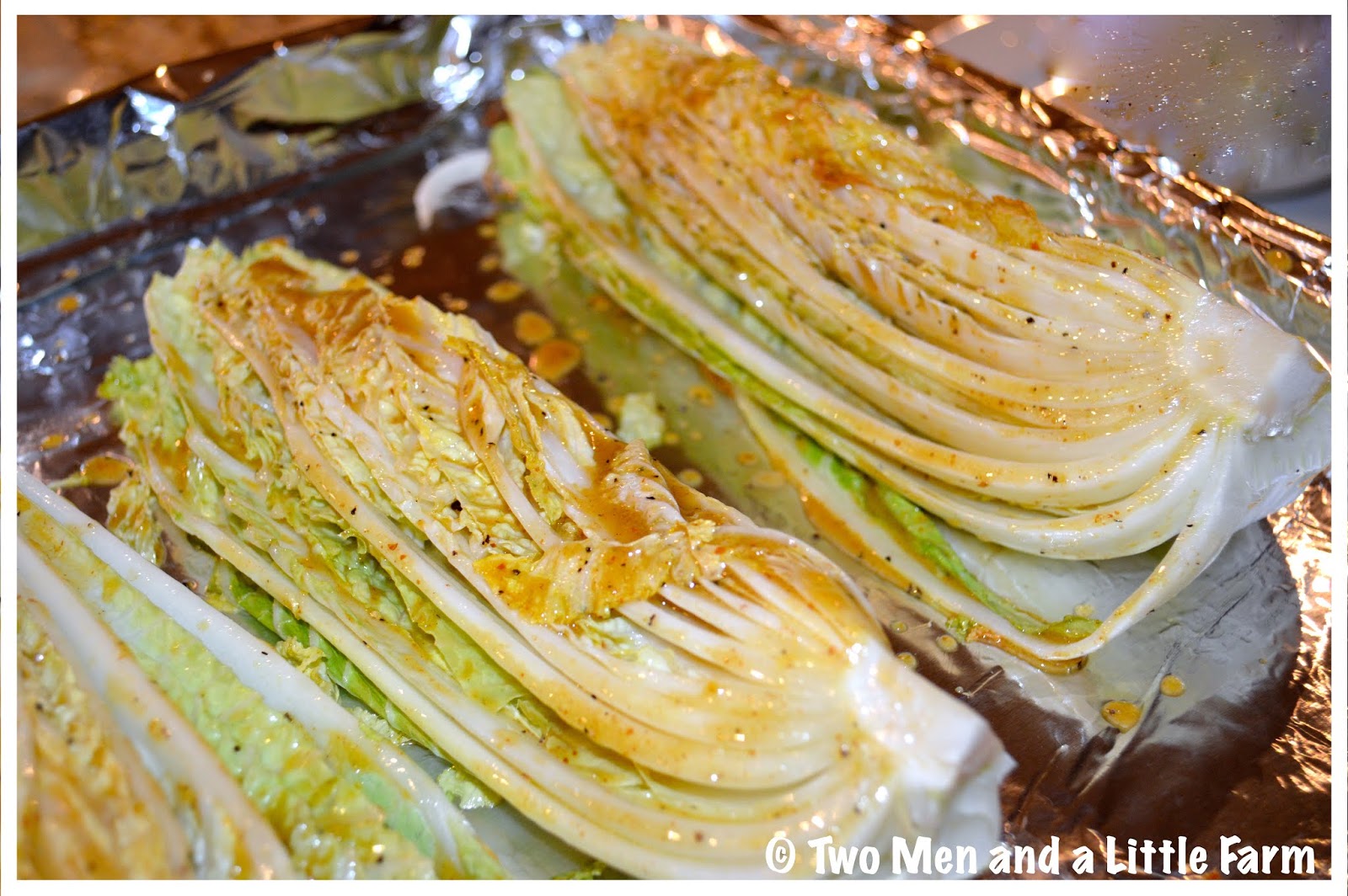 Two Men and a Little Farm SWEET AND SOUR ROASTED NAPA CABBAGE RECIPE