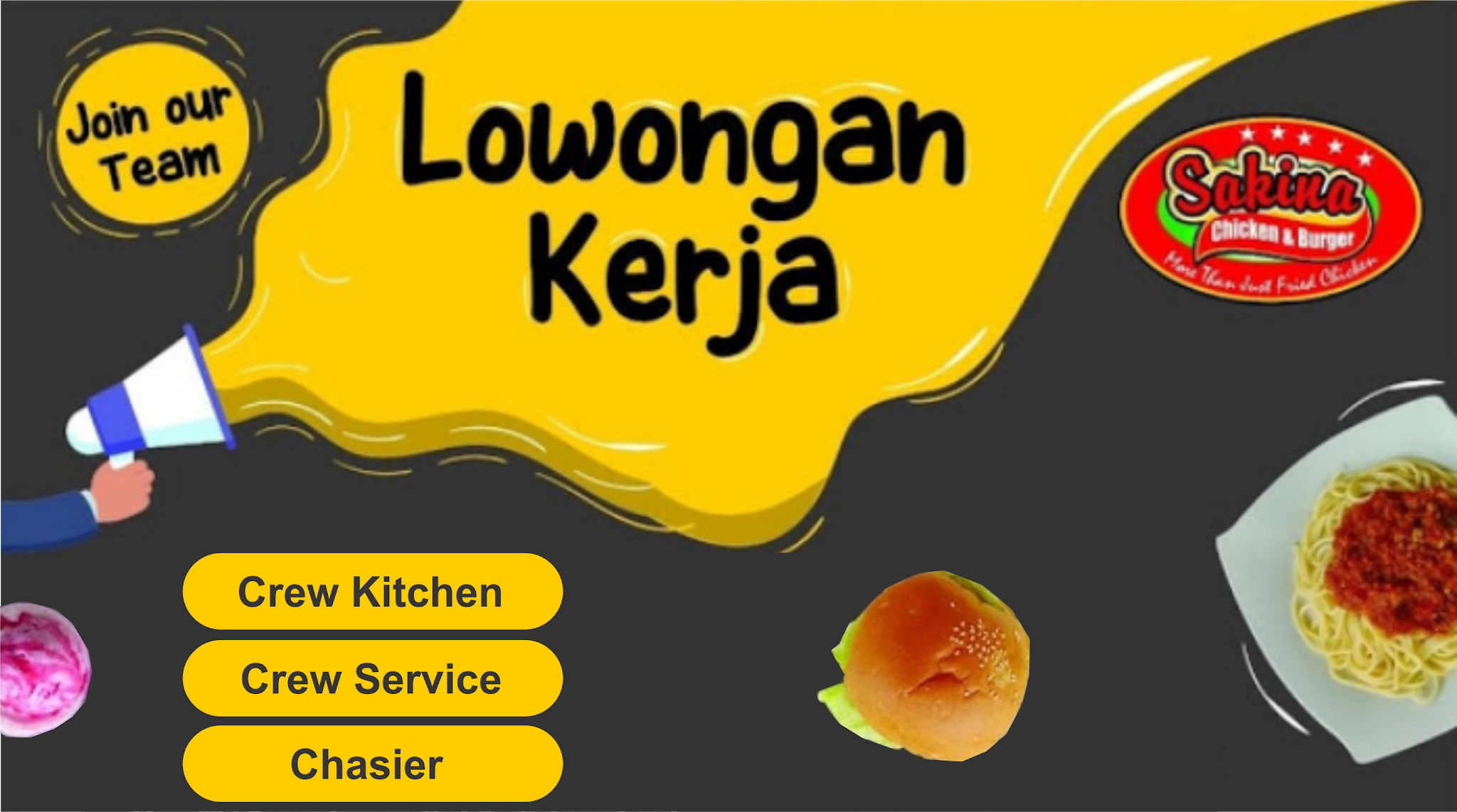 Lowongan Kerja Crew Kitchen, Crew Service & Chasier Sakina Fried Chicken Cilegon