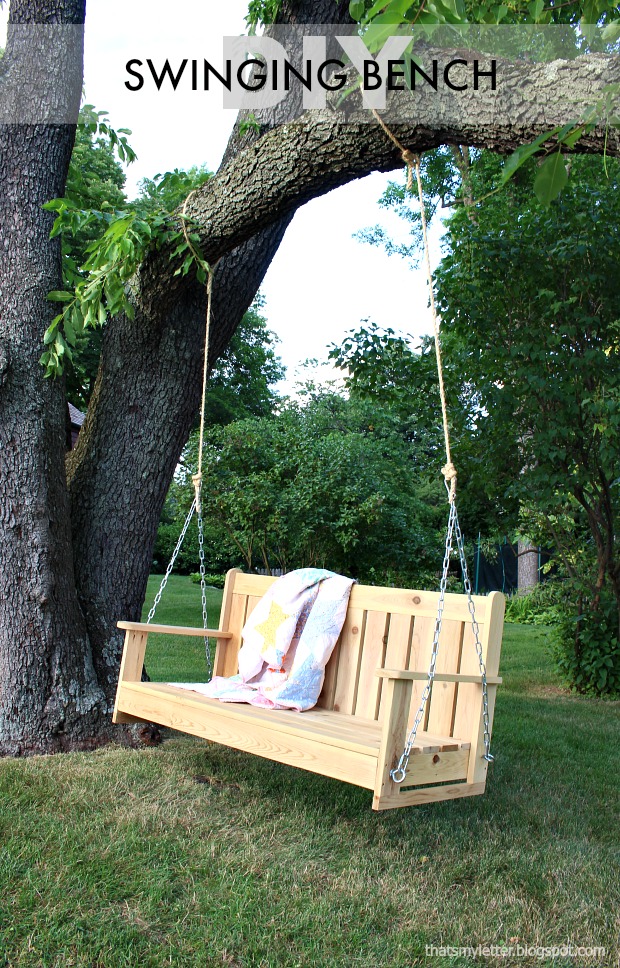 That's My Letter Cedar Swinging Bench Free Plans