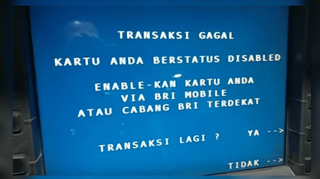 Cara Mengatasi Kartu ATM BRI Berstatus Disable