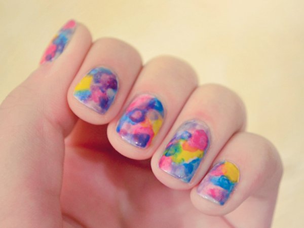 Watercolor Floral Nail Art - wide 9