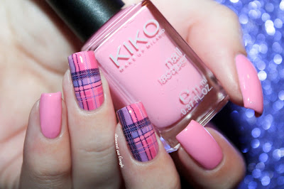 Pink Tartan Nail Art