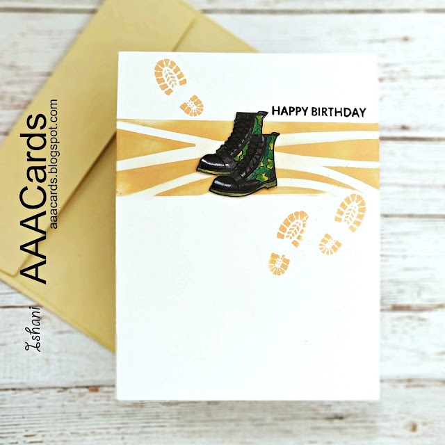 AAA Cards, Birthday card, Copic markers, Craftyscrappers, masculine birthday card, Quillish, stenciling, Craftyscrappers our brave brothers - Army, card for a soldier, Soldier's birthday, Card for Army man