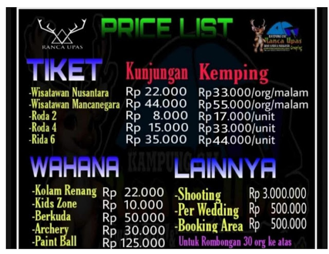 Tiket masuk Ranca Upas Ciwidey