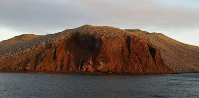Approaching Rabida Island in the Galapagos from Boat