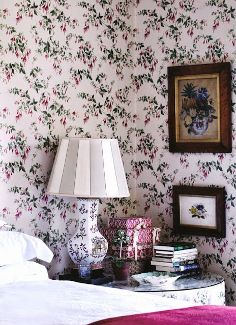 gorgeous georgian style home with floral wallpaper 