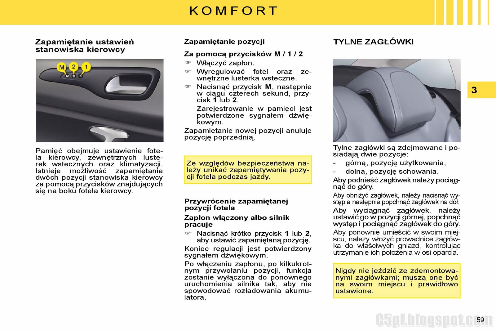 Citroen C5 Iii Pl: Instrukcja C5 - Komfort