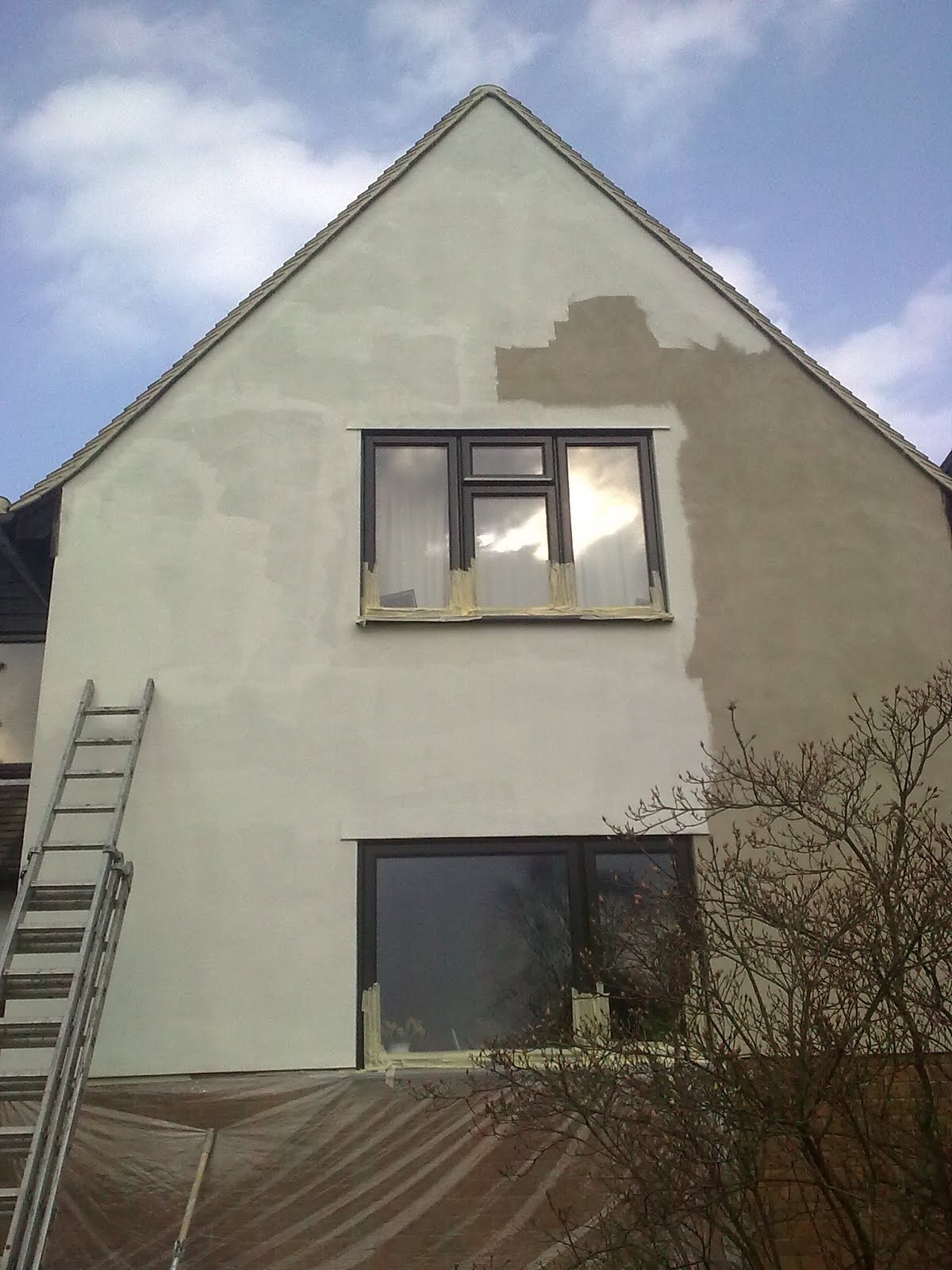 N.W. DECORATING Exterior rendering Johnstone's Pliolite Masonry Paint