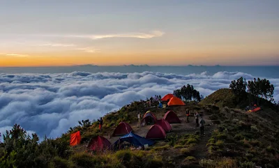 Here base-camp Plawangan Sembalun crater rim altitude 2639 meters mount Rinjani