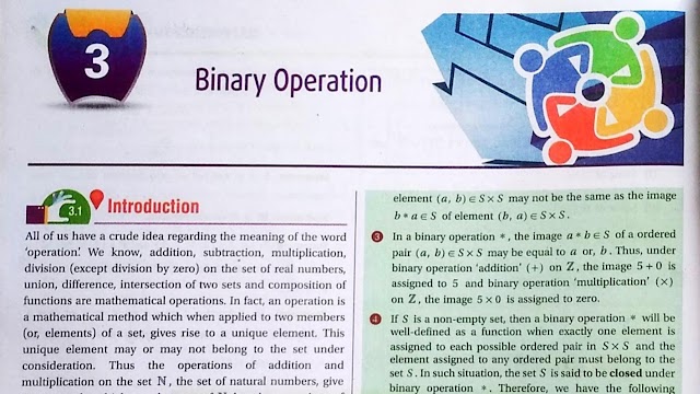 Binary Operation Chapter 3 Chhaya S.N Dey Mathematics Class 12 Questions PDF Download