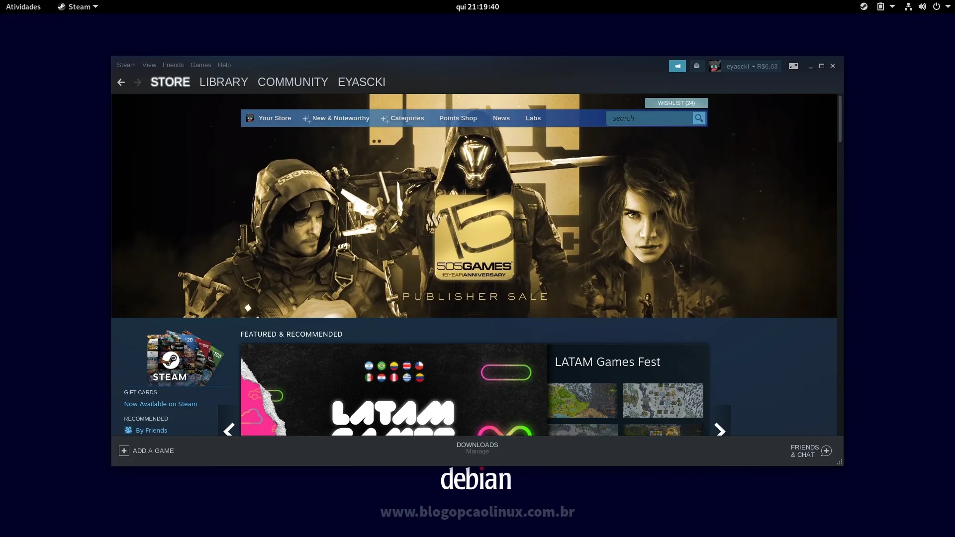 Cliente Steam executando no Debian 11 Bullseye
