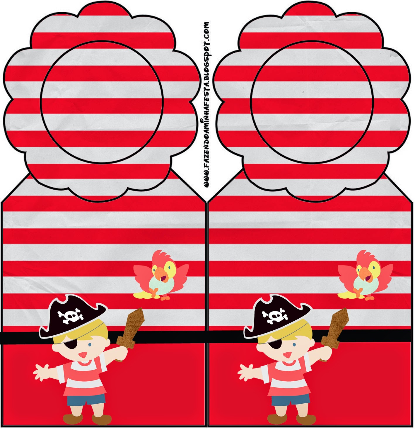 Pequeño Pirata: Imprimibles Gratis para Fiestas. Para marcapáginas.