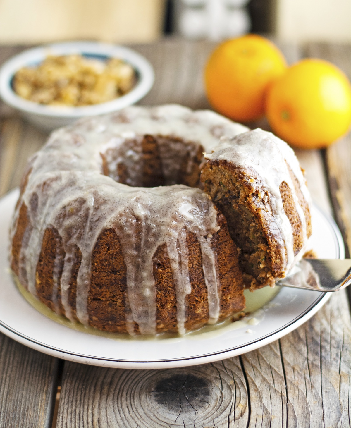 The Iron You Zucchini Olive Oil Bundt Cake with Orange Glaze