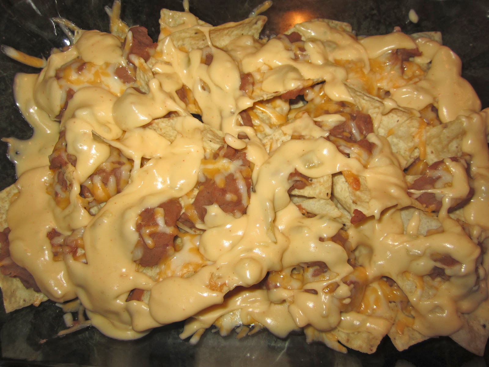cook a mama Game Day Nachos with Green Chili Cheddar Cheese Sauce