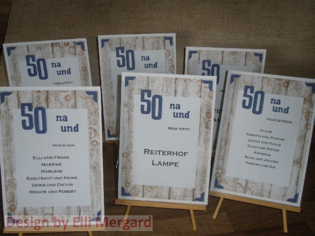 Ellis Eventkarten Tischkarten zum 50. Geburtstag