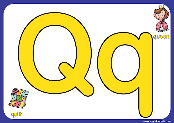 Letter Q Worksheets, Flash Cards, Coloring Pages