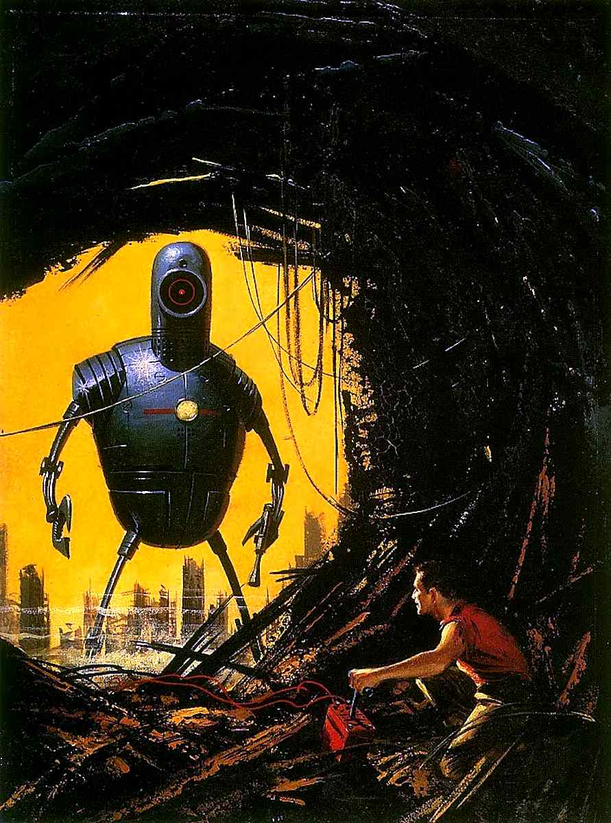 Ed Valigursky an Ed Valigursky illustration of a giant killer robot