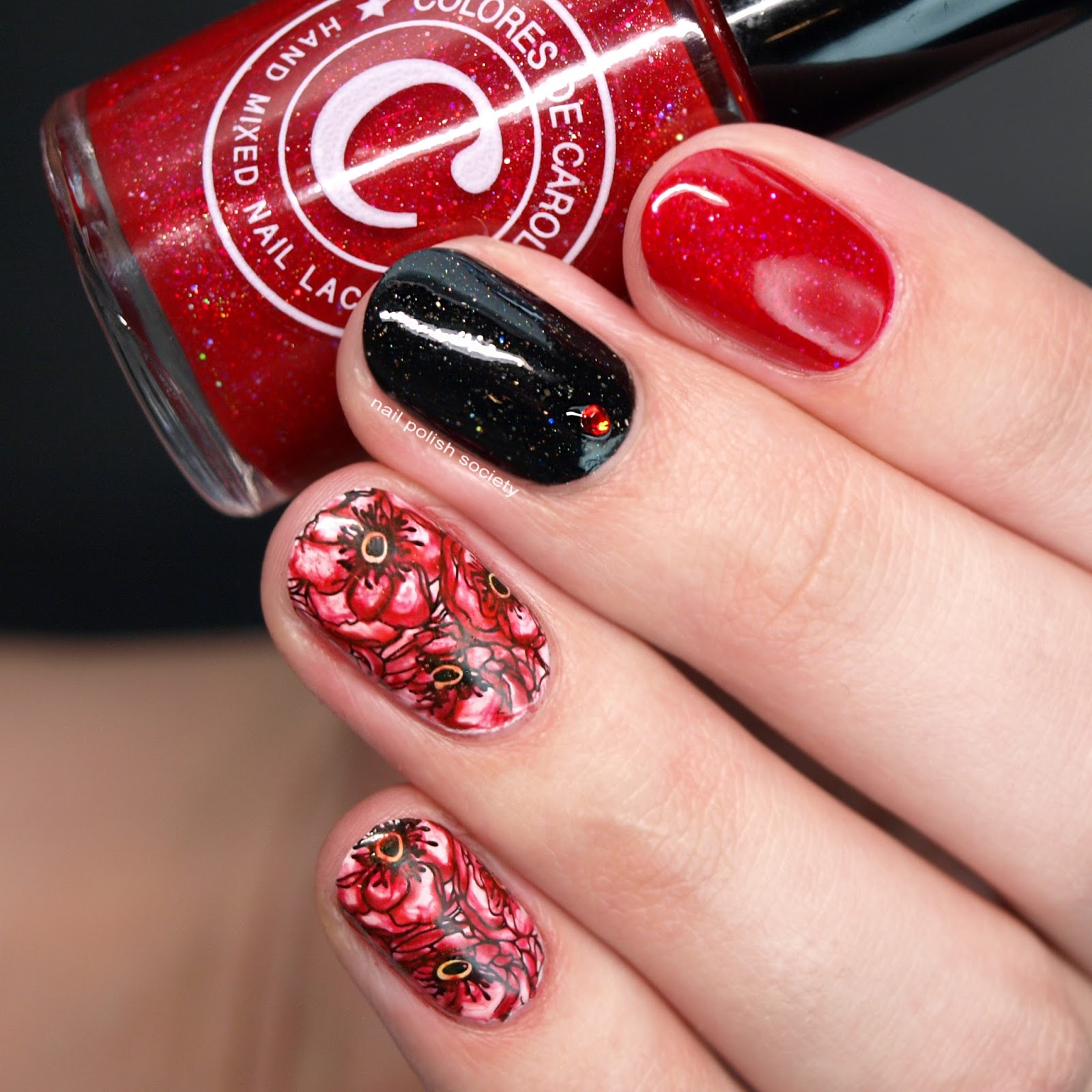 Nail Polish Society 31DC2016 Day 1 Red Poppies