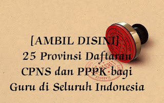 [AMBIL DISINI] 25 Provinsi Daftaran CPNS dan PPPK bagi Guru di Seluruh Indonesia