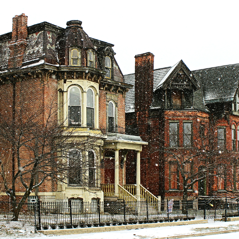 Brush Park Decay- Detroit, MI, Abandoned and caved in build…