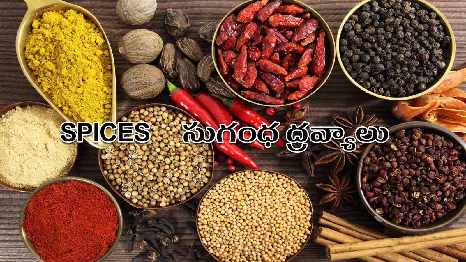 SPICES SUGANDHA DRAVYAALU Picture Dictionary English Telugu