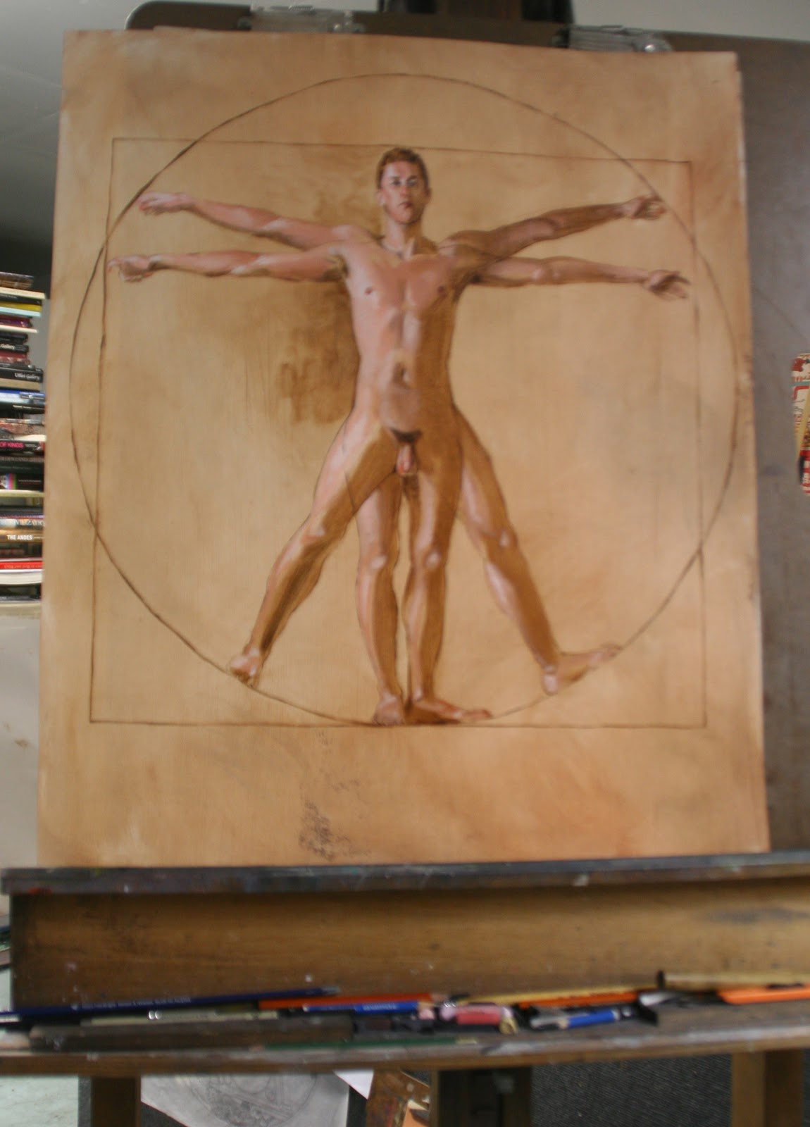 The Blog of Felix d'Eon: Self-Portrait as Vitruvian Man - Almost Finished!