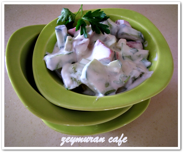 turp salatalık ve kivi salatası