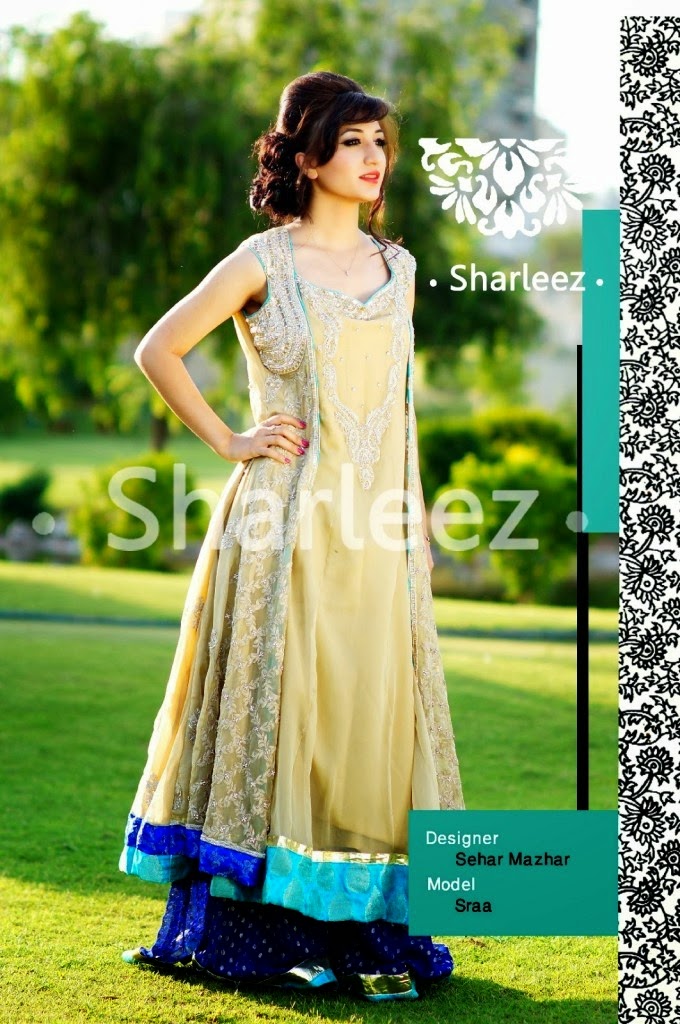 Sharleez Fancy Long Frocks 2015 Collection - Indian Fashion Dress Designer