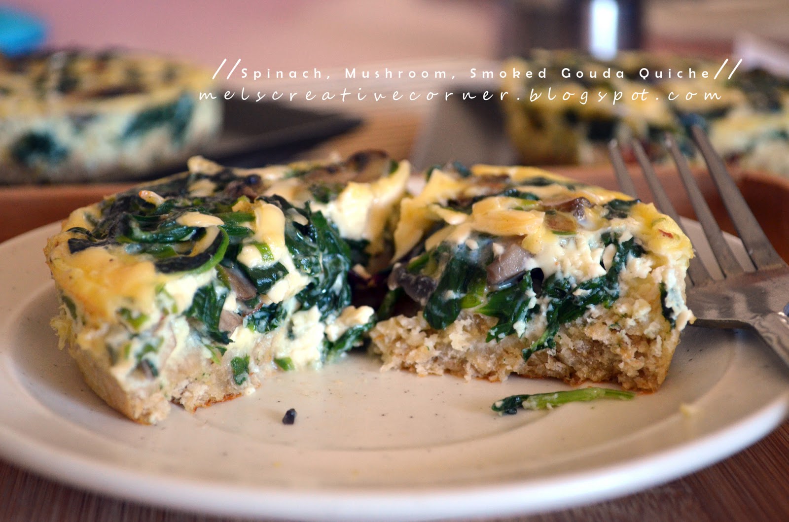 Spinach, Mushroom, and Smoked Gouda Quiche!