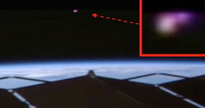 Ufo in Earths low orbit. Low Earth orbit of a ufo.