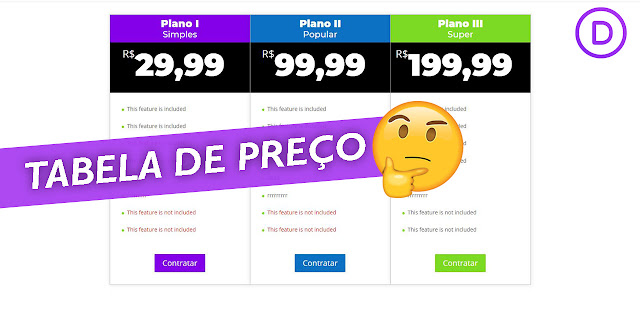 Curso DIVI | Criando Tabela de Preço com Divi Builder