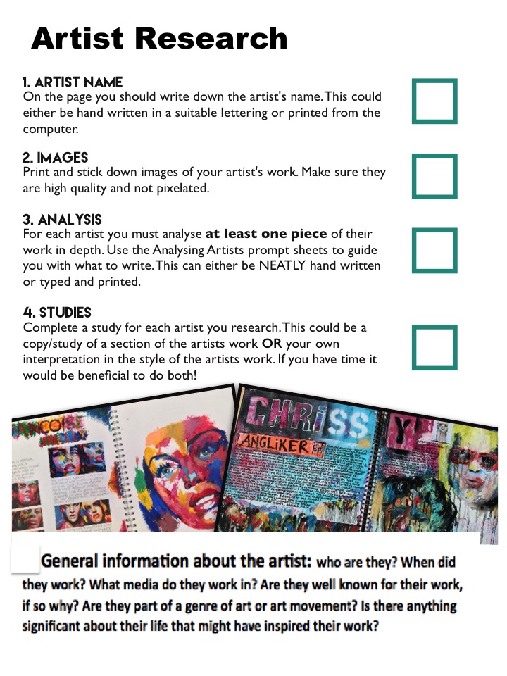 what to include in artist research gcse