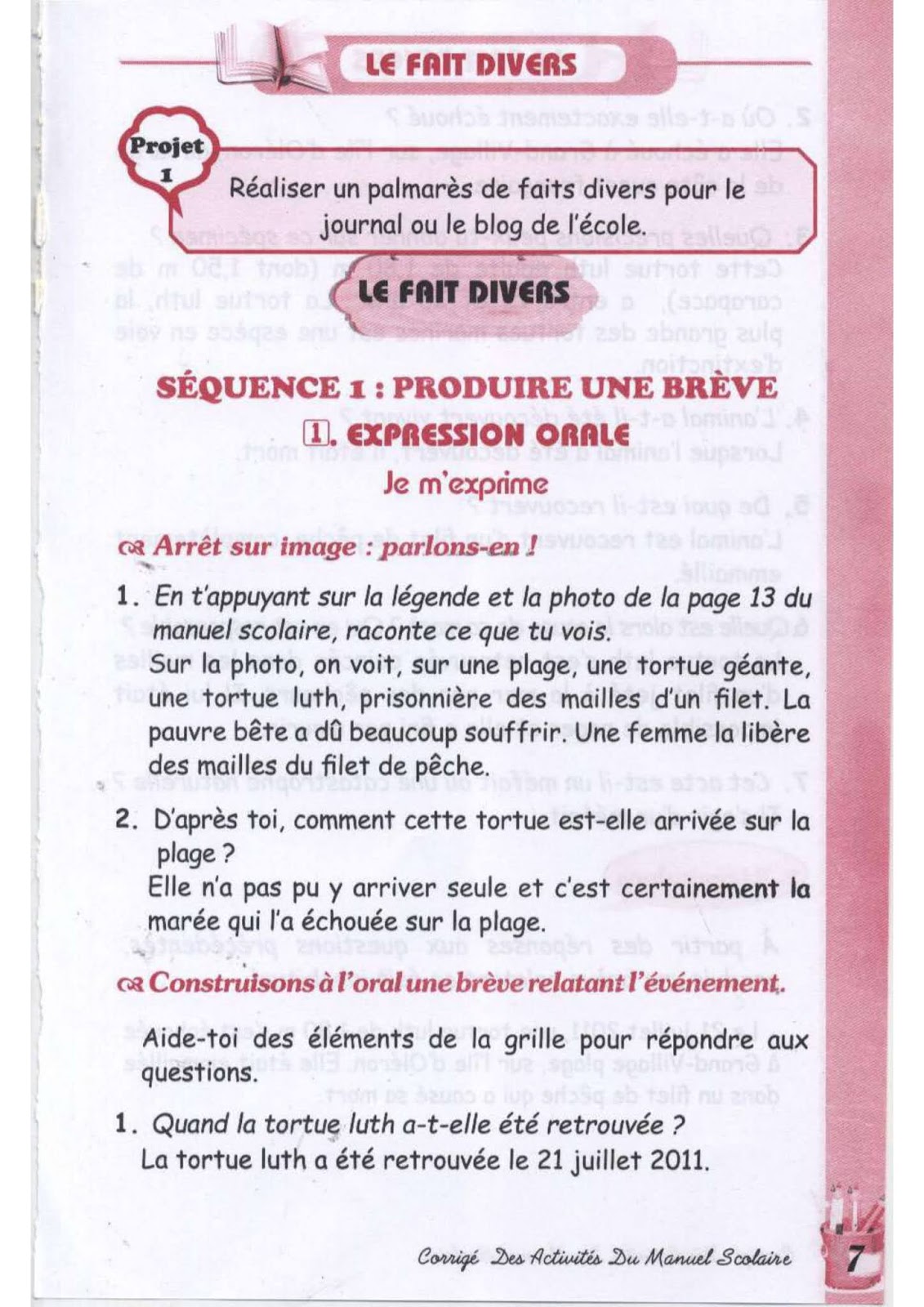 حل تمارين صفحة 13 الفرنسية للسنة الثالثة متوسط - الجيل الثاني
