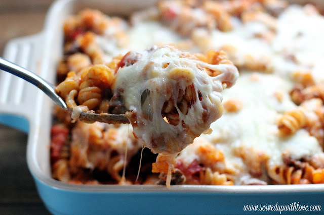 Pizza Casserole recipe from Served Up With Love