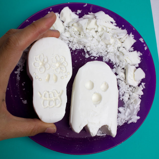 Day of the Dead Crafts and Activities for Kids featured by top Seattle lifestyle blogger, Marcie in Mommyland: how to carve sugar skulls and ghost out of ivory soap- fun Halloween craft for kids