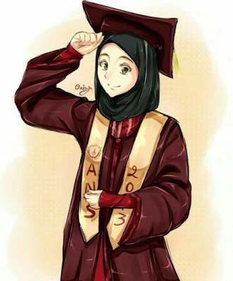 Gambar kartun muslimah wisuda