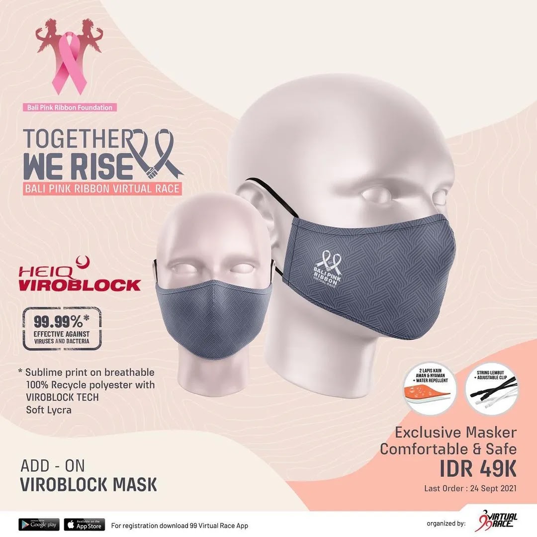 Exclusive Masker 😷 Bali Pink Ribbon Virtual Race â€¢ 2021