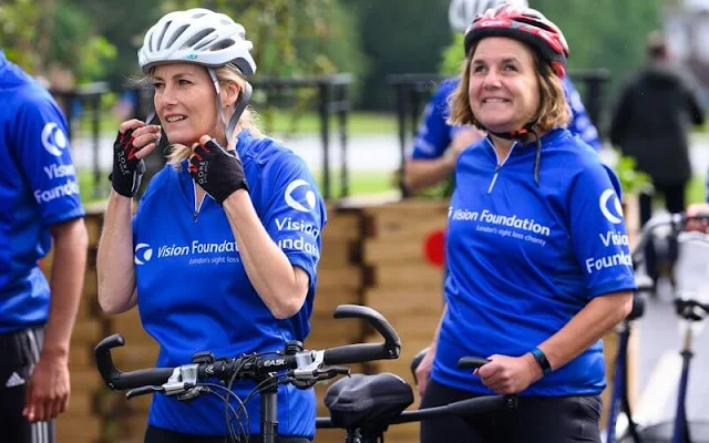 As Patron of The Vision Foundation, The Countess of Wessex joined visually impaired and sighted cyclists for a tandem bike ride