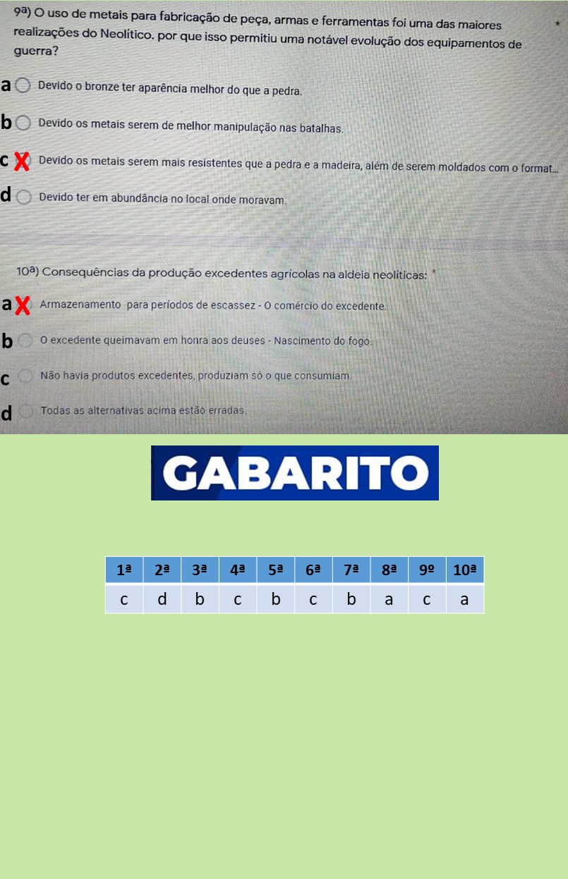 GABARITO PROVA HIST MINHAS ATIVIDADES 6 Ano