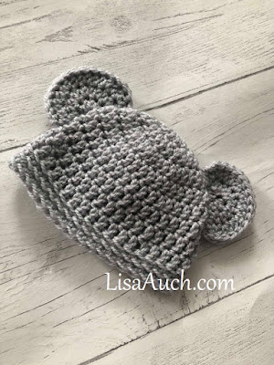 crochet baby hat with ears, free pattern